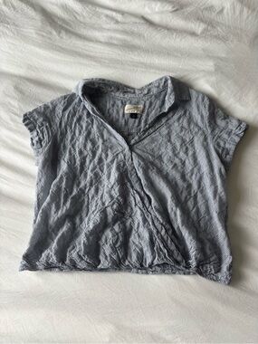 Universal Thread Blue White Striped Wrap Blouse M